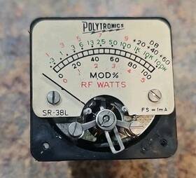Polytronics Sr-38l Mod % Rf Watts Meter 2 Jewels Cb Radio Equipment Untested