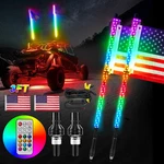 2X 3FT Spiral Led Whip Lights Antenna Rgb+ic Flow Chasing Remote Control. Fixed Price $91.90.
