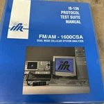 Ifr -1600CSA Operation And Maintenance Manual. Fixed Price $95.00.